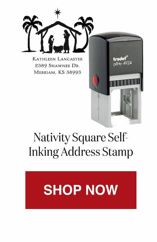 Nativity Square Self-Inking Address Stamp [Click here to Shop Now]