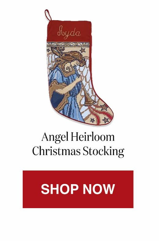Angel Heirloom Needlepoint Personalized Christmas Stocking [Click here to Shop Now]