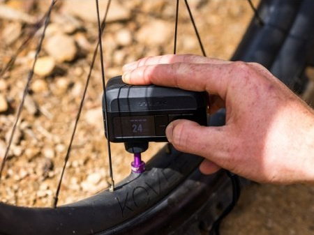 Trek Air Rush electric mini pump on wheel