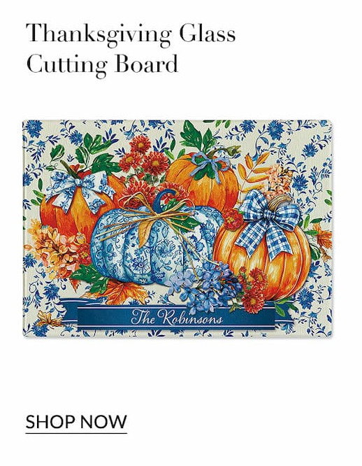 Thanksgiving glass cutting board