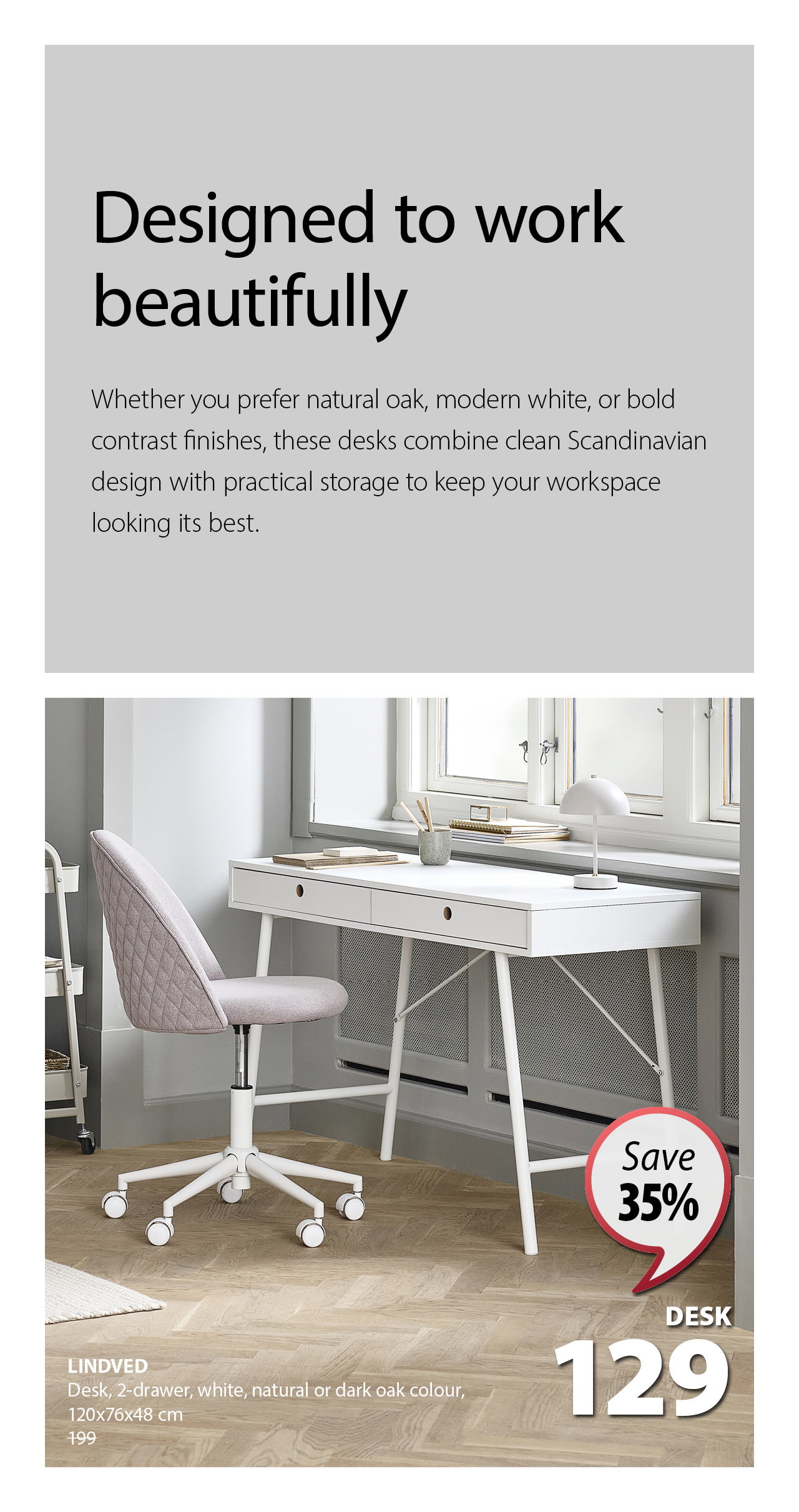 LINDVED Desk | Save 35%