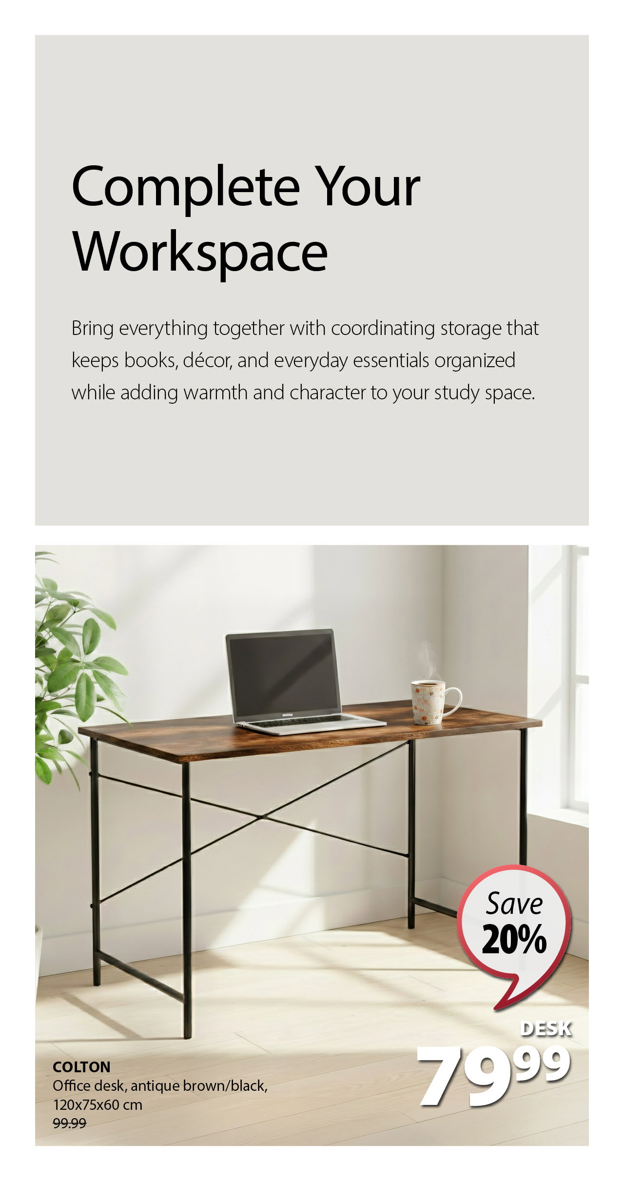 COLTON Office desk | Save 20%
