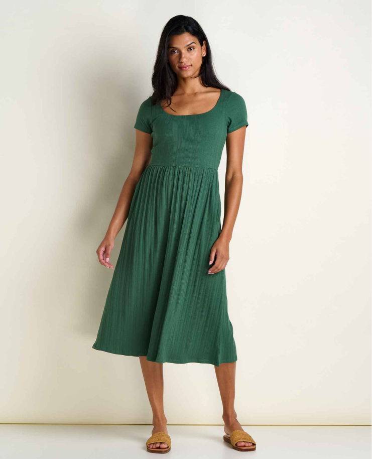 Rosalie Midi Dress in Cilantro Texture