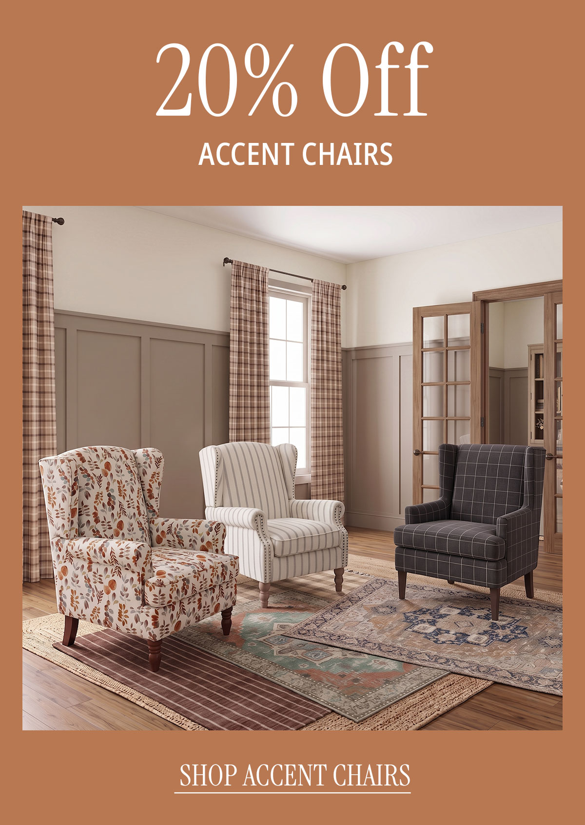 20% off accent chairs