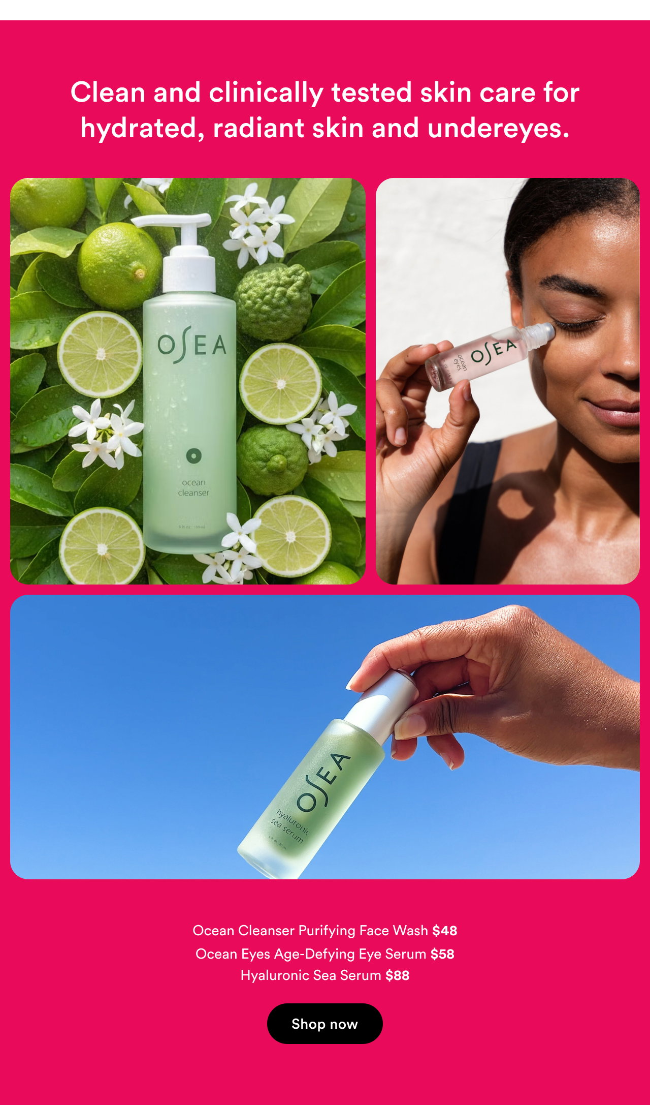 Clean and clinically tested skin care for hydrated, radiant skin and undereyes | Shop now