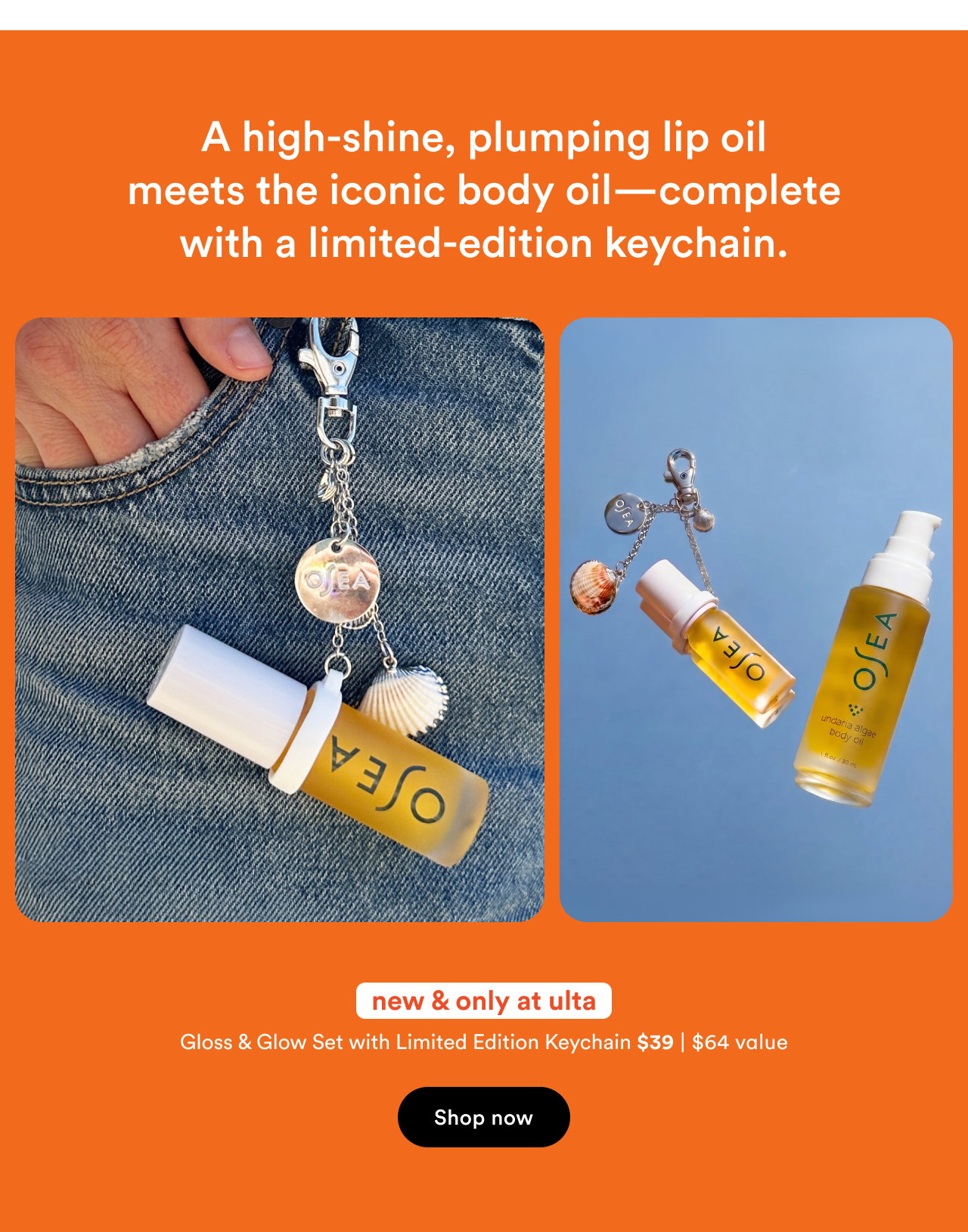 New & only at Ulta | Gloss & Glow Set with limited edition keychain $39 | $64 value | Shop now