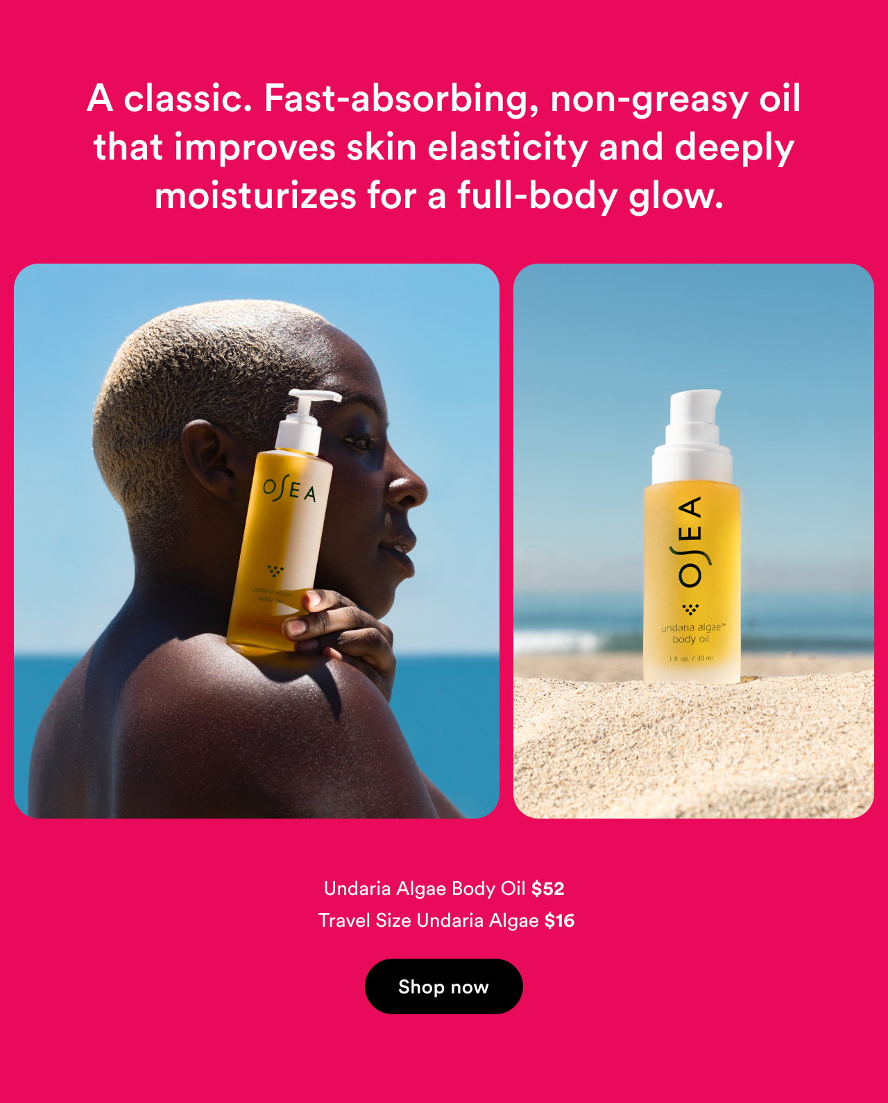 A classic. Fast-absorbing, non-greasy oil that improves skin elasticity and deeply moisturizes for a full-body glow | Shop now