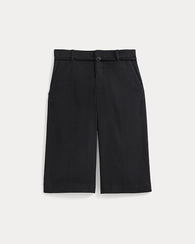 Image | Long Tailored Short in Stretch Linen | Black