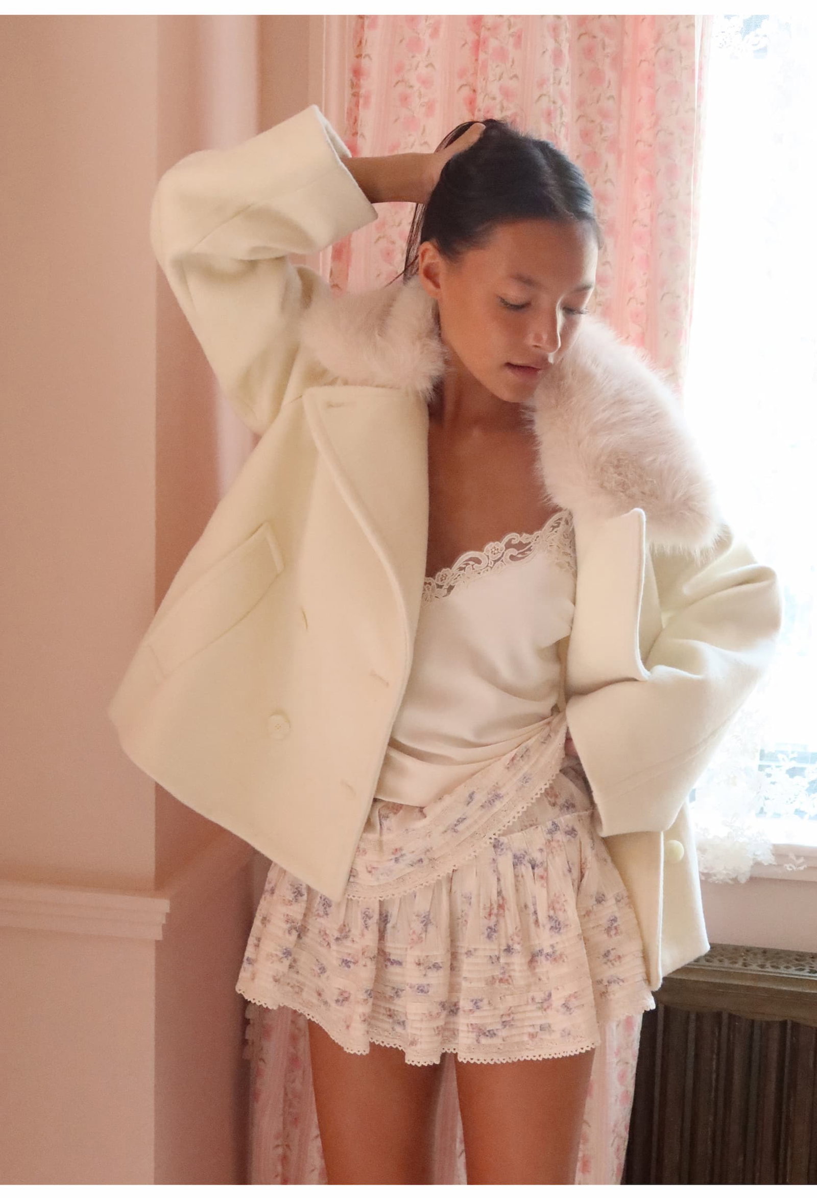 Cream silk and alpaca for the season ahead.  <SHOP NEW ARRIVALS>