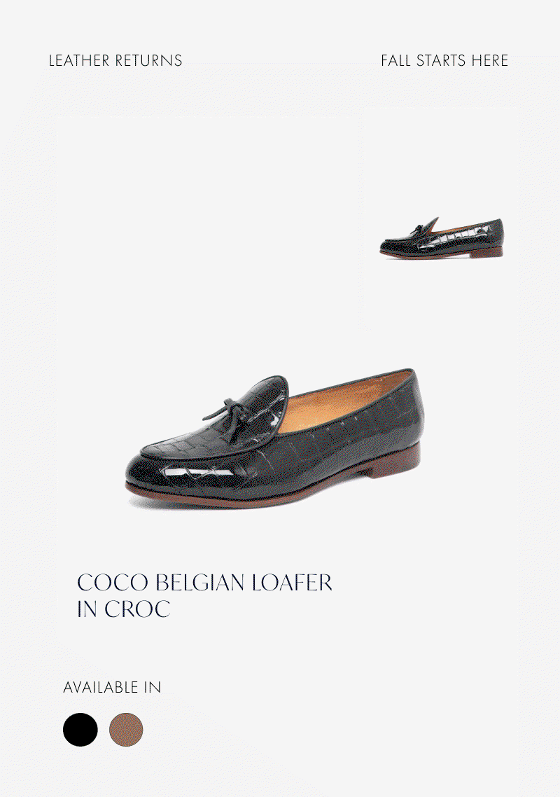 Coco Belgian Loafer in Croc