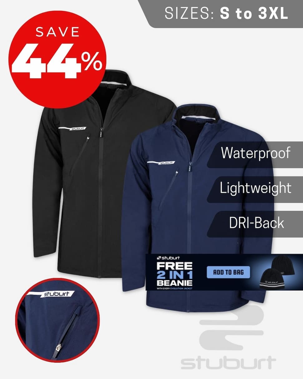 Stuburt Mens Evolution Full Zip Waterproof Lightweight Golf Jacket