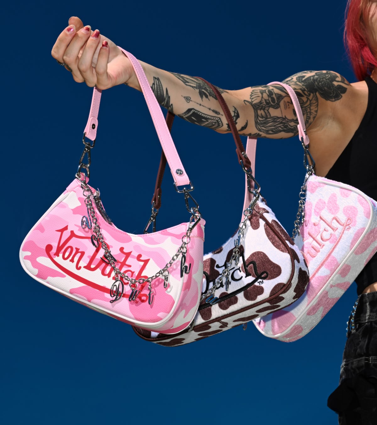Shop new bags, featuring shoulder totes from Von Dutch