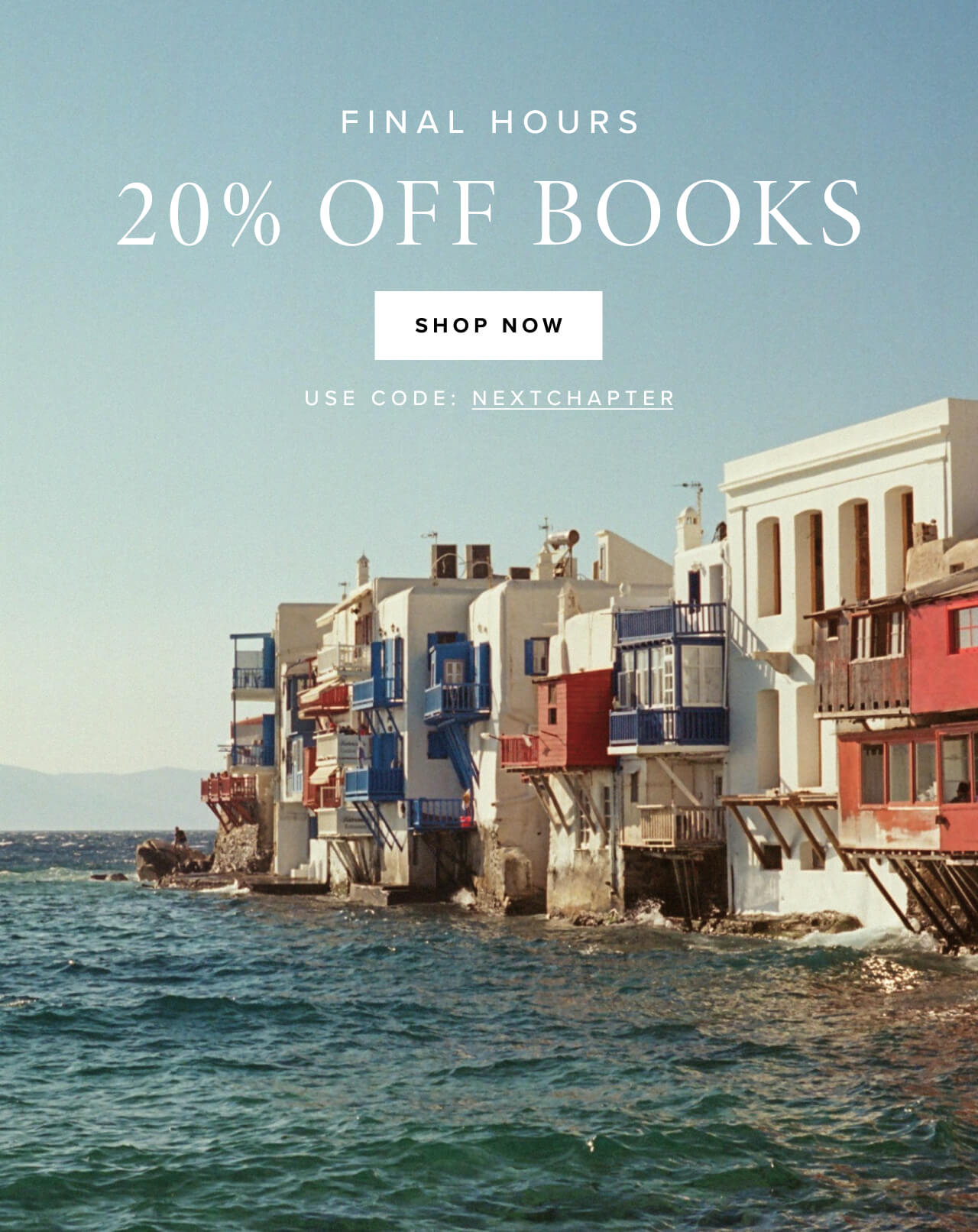 Final hours 20% off books