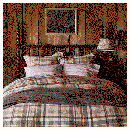 autumn plaid bedding on elsa bed frame
