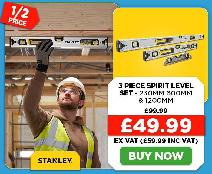 Stanley FATMAX FMHT43681-1 3 Piece Spirit Level Set 230mm 600mm & 1200mm