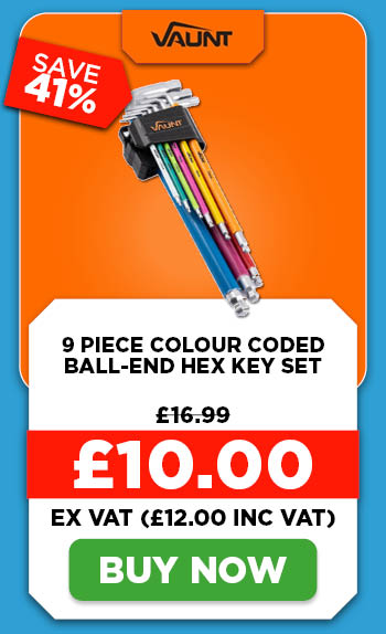 Vaunt 9 Piece Colour Coded Ball-End Hex Key Set