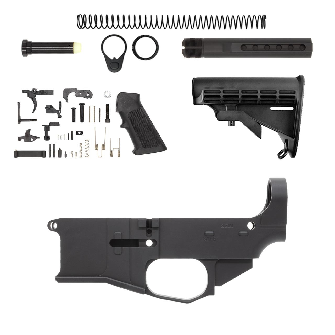 Image of Premium 80% Lower - Fire/Safe Marked - Billet - Assembly Kit