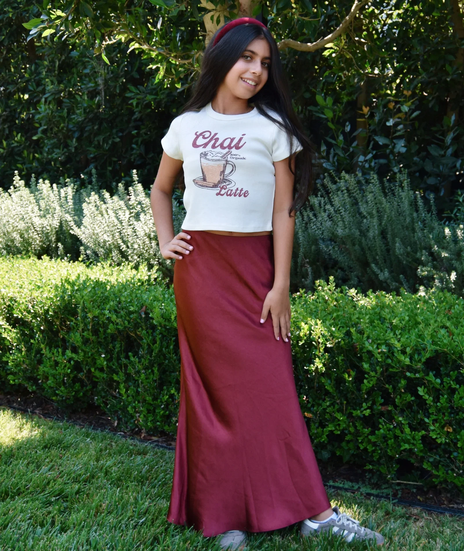 Image of Katie J NYC Girls Anastasia Satin Maxi Skirt