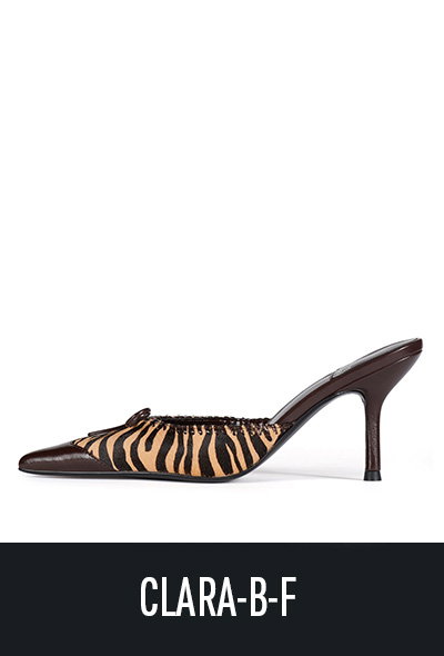 Clara-B-F Brown Zebra Combo Heel