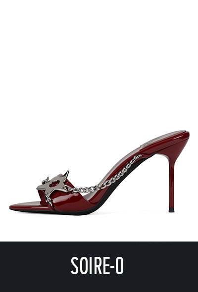 Soire-O Cherry Red Patent Silver Heel
