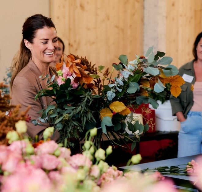 Christina designing in Farmgirl's design studio