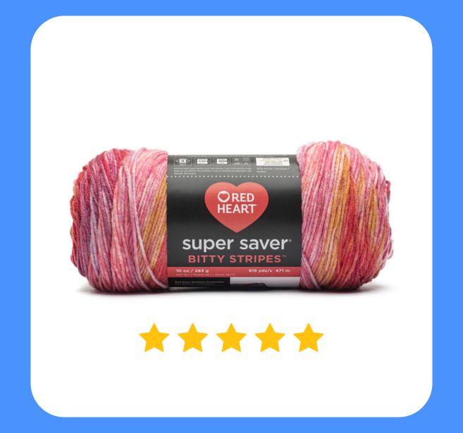 Red Heart Super Saver Bitty Stripe - 25% Off