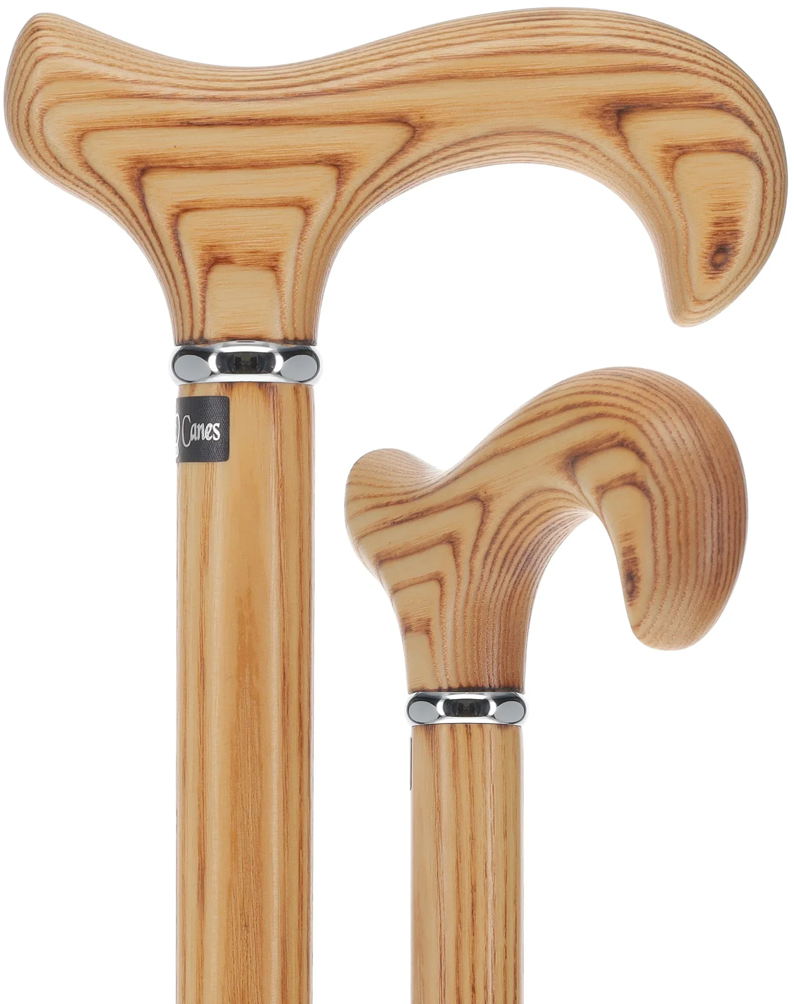 Image of Flame Scorched Ash Derby Walking Cane: Enhanced Wood Grain