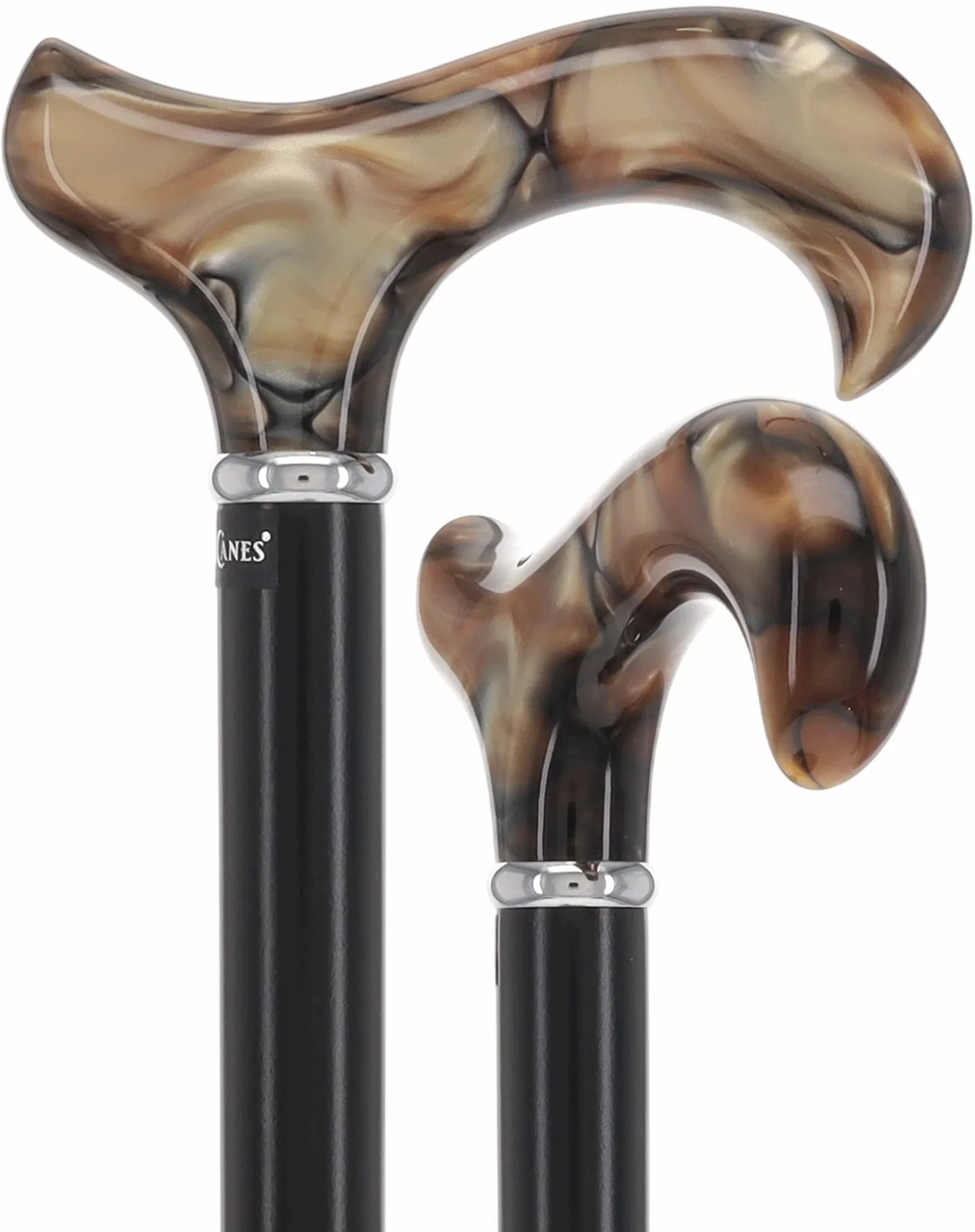 Image of Golden Sienna Derby Cane: Pearlescent Acrylic, Beechwood