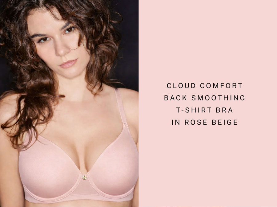 Cloud Comfort Back Smoothing T-Shirt Bra in Rose Beige