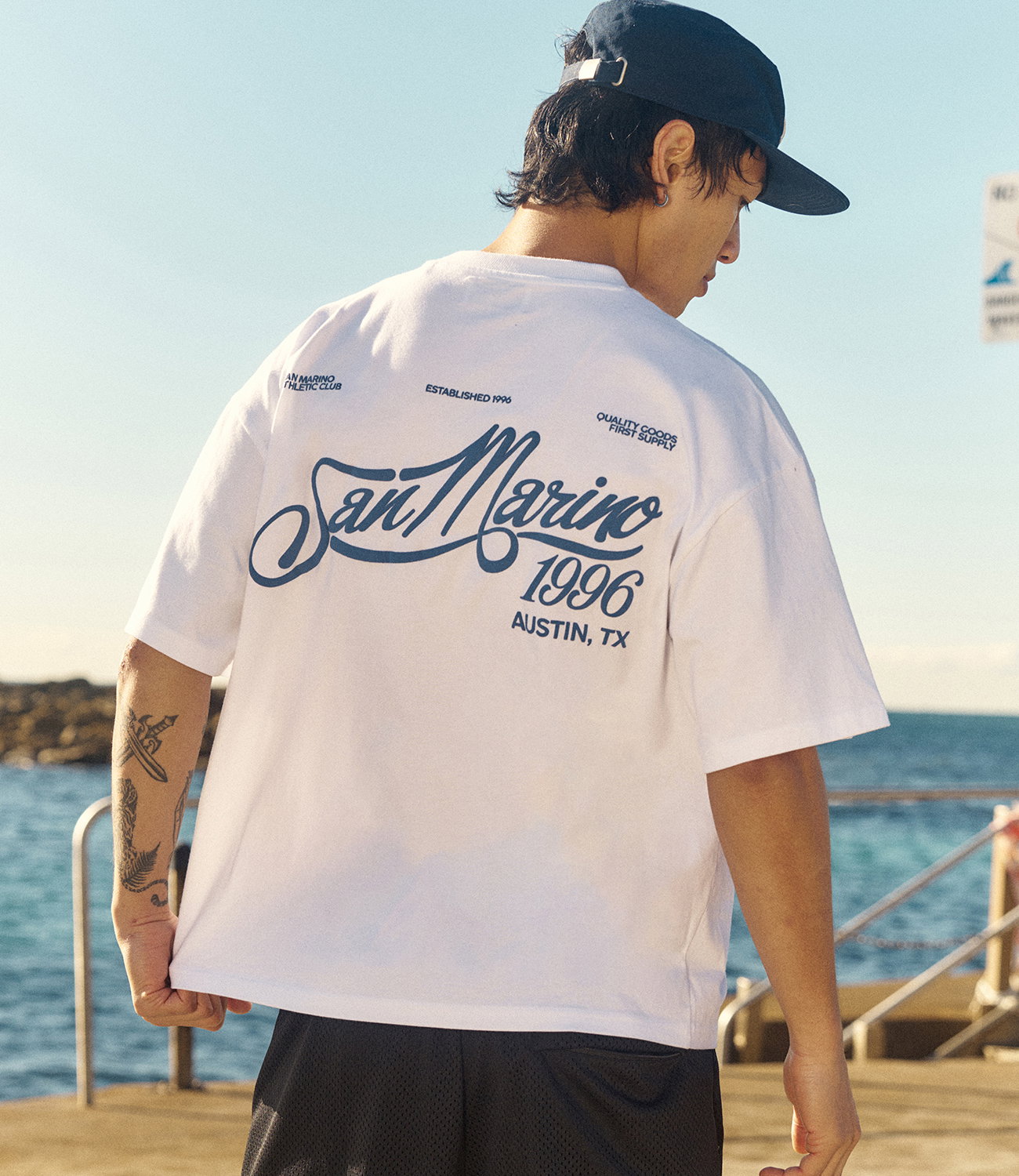San Marino Quality Goods Tee in Blanc