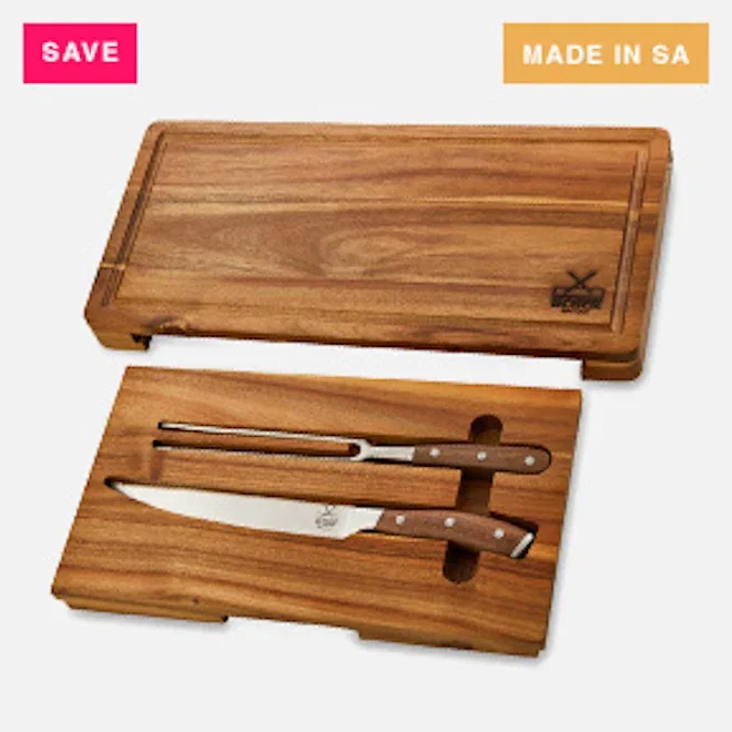 My Butchers Block Cutting Board and Carving Knife Set, Set of 3