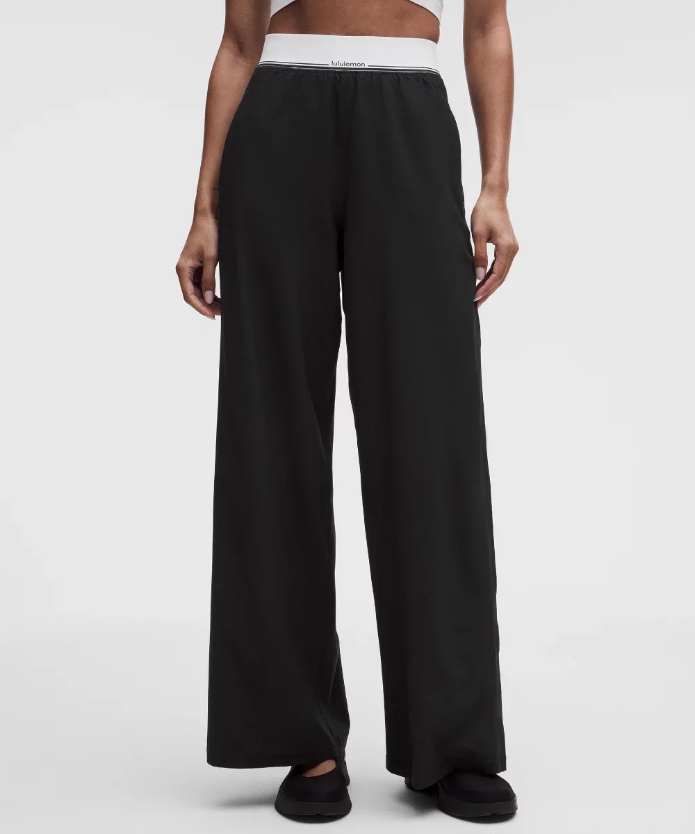 Swift High-Rise Wide-Leg Pant Logo Waistband
