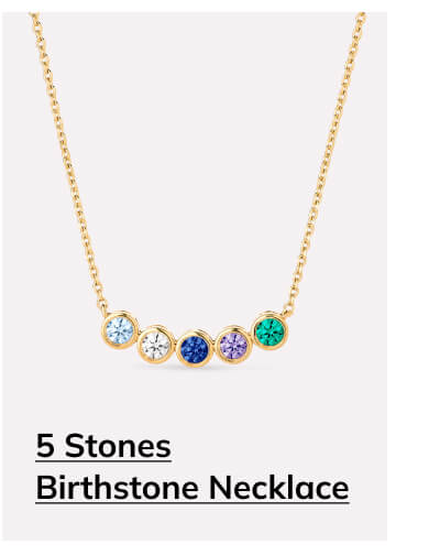 5 Stones Birthstone Necklace 5 Stones Birthstone Necklace