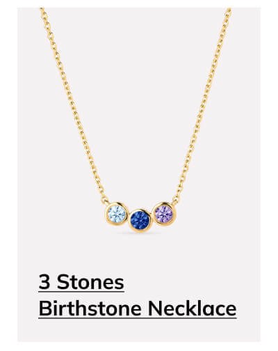 3 Stones Birthstone Necklace 3 Stones Birthstone Necklace