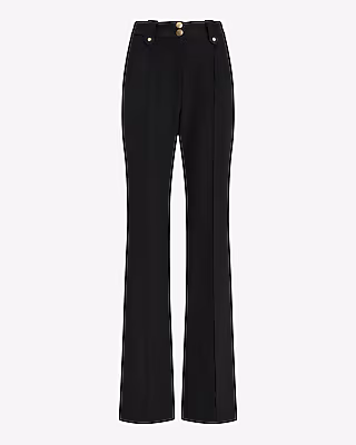 Editor High Waisted Pintuck Flare Trouser in Studio Stretch Twill