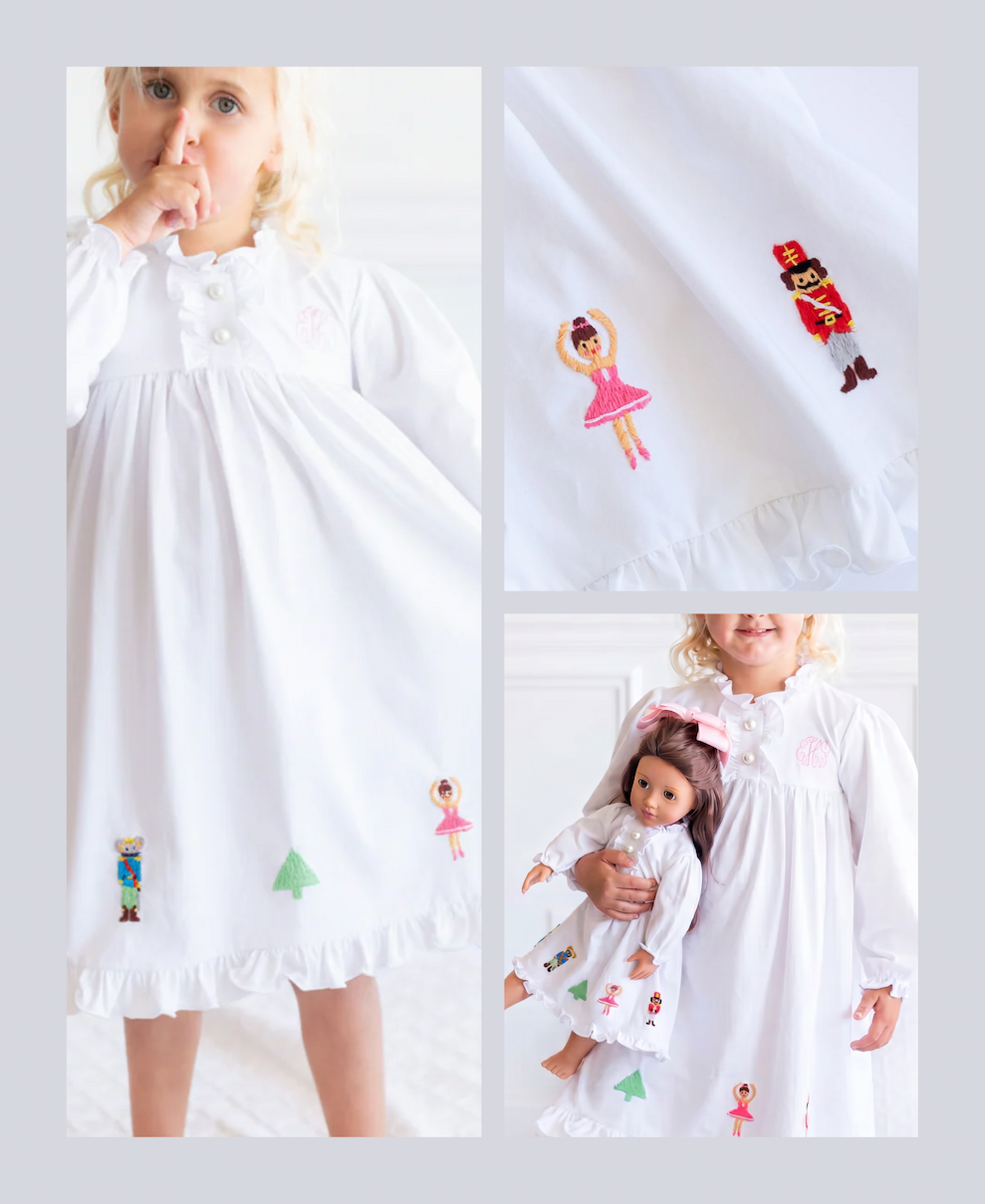 Nutcracker Embroidered Knit Gown
