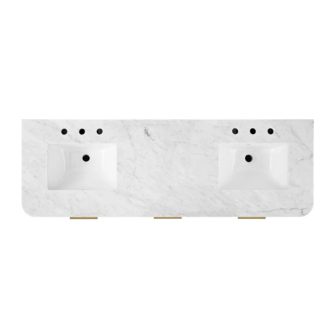 Nova 66" Carrara Marble Double Bathroom Vanity