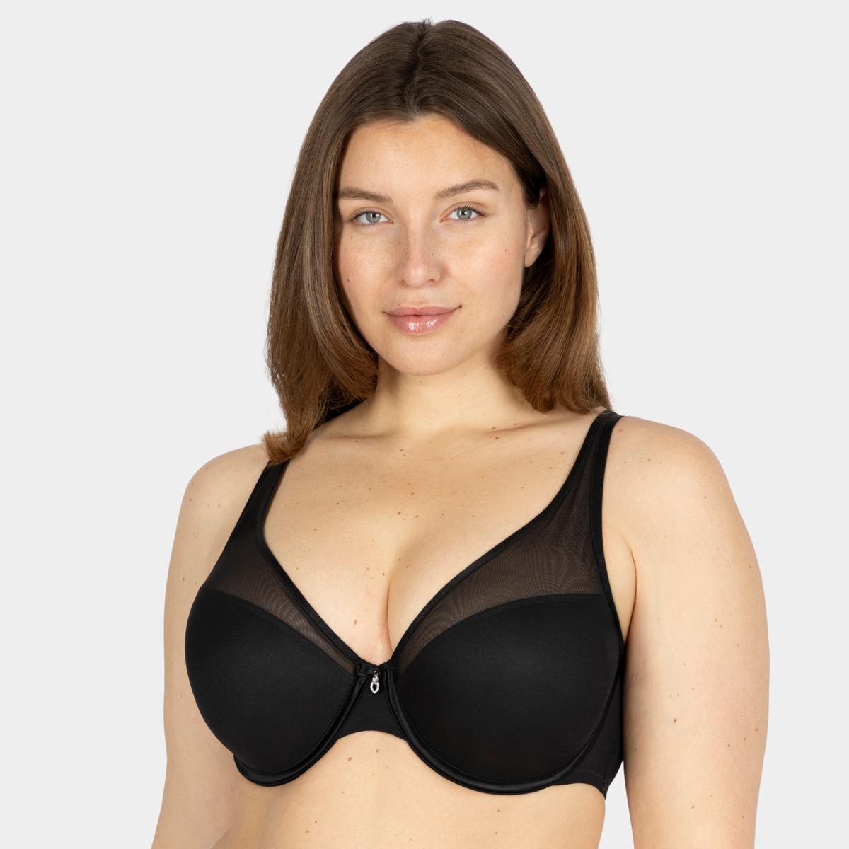 Curvy Couture Sheer Mesh Plunge T-Shirt Bra