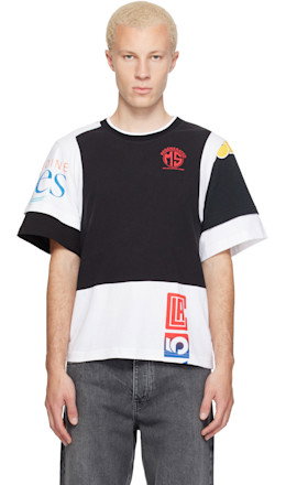 Black & White Regenerated Graphic Jersey Layered T-shirt - Marine Serre