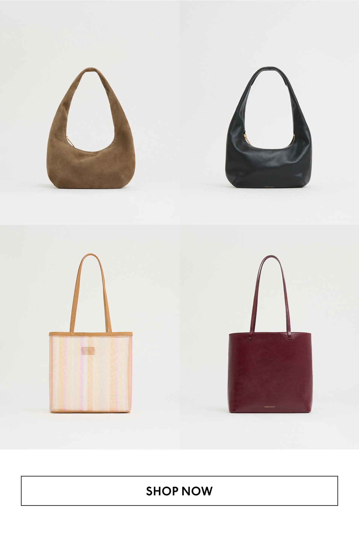 Explore considered silhouettes in our signature Italian leathers and textures.