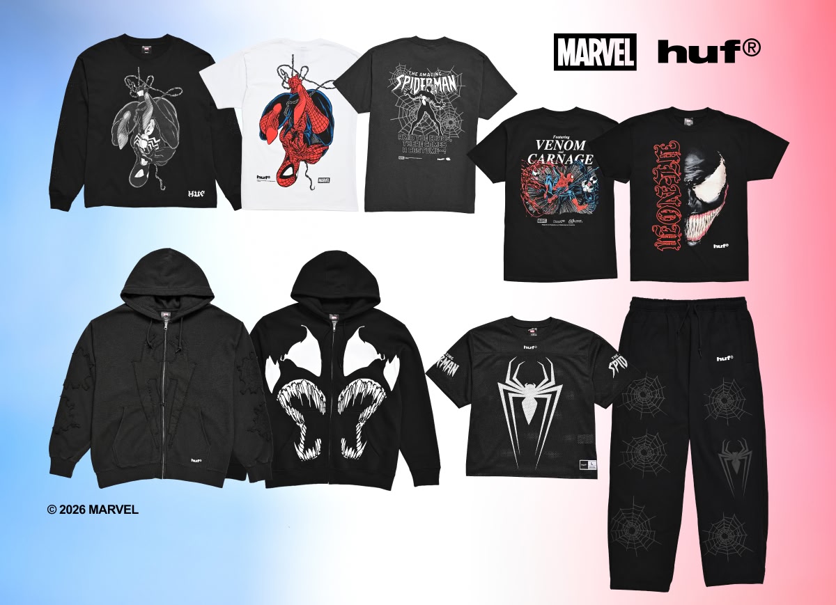Shop huf x Marvel Spider-Man, with all new graphic tees, hoodies, and sweatpants