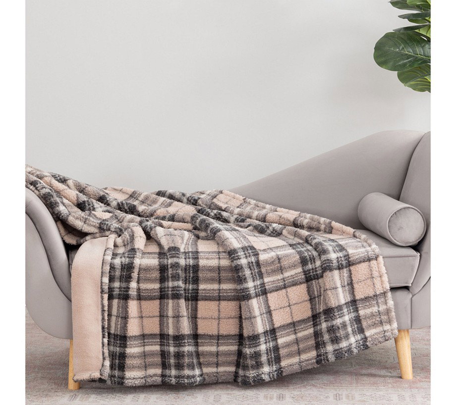 60x70 Reversible Sherpa Printed Throw by Jill Martin