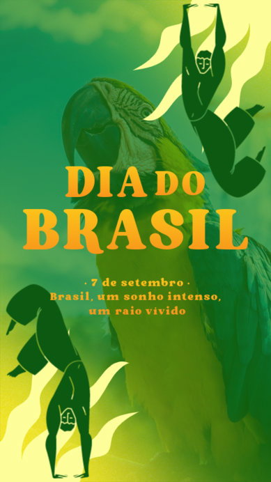 Instagram Story Maker with Capoeira Fighter Illustrations for Dia do Brasil