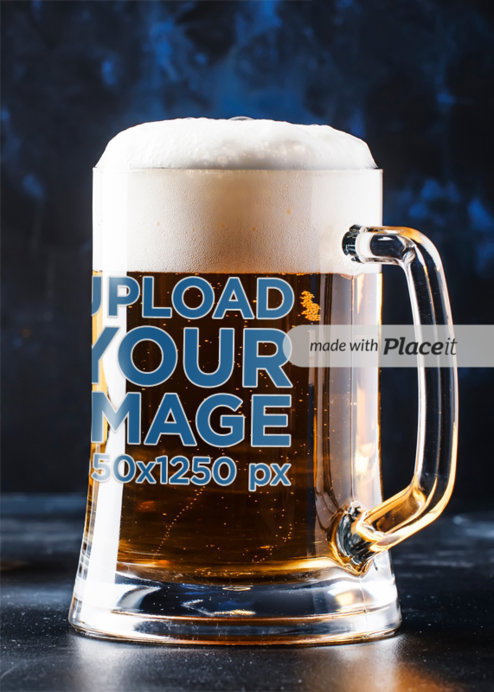 Mockup of a Beer Glass to Celebrate Oktoberfest