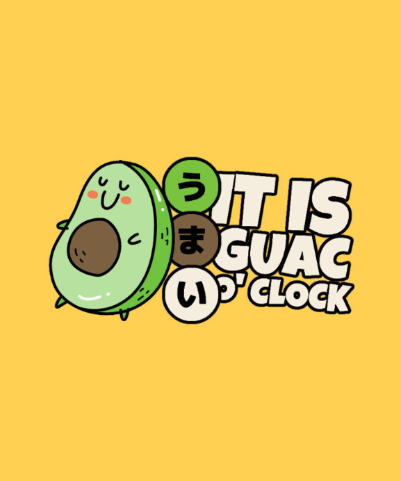 Tote Bag Design Generator for Guacamole Enthusiasts Featuring a Kawaii Avocado Graphic