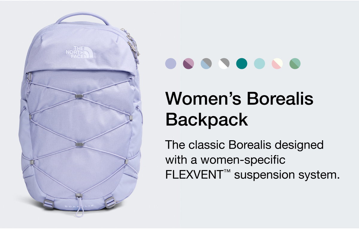 Women's Borealis Backpack. The classic Borealis designed with a women-specific FLEXVENT suspension system. 