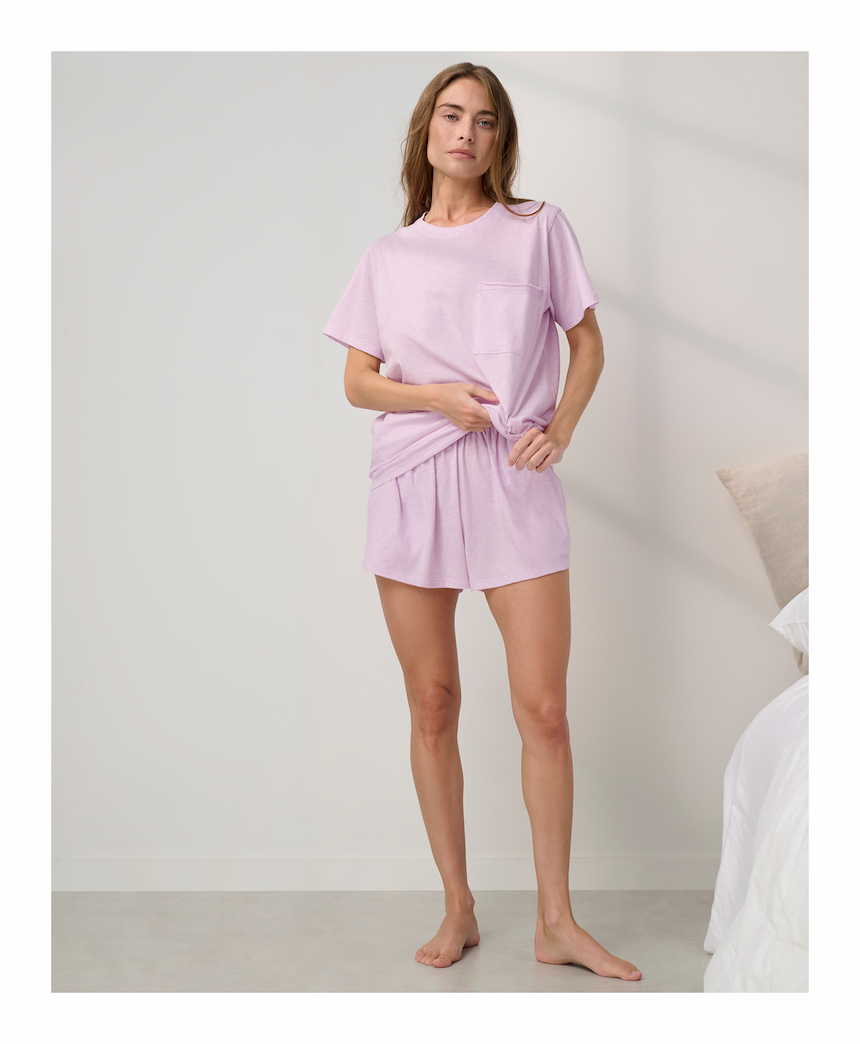 organic pima tee short set 
