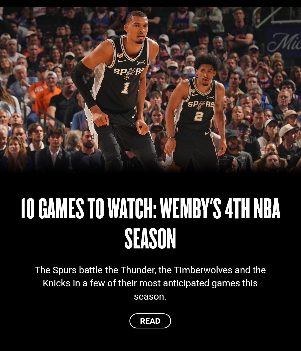 10 games to watch: Wemby's 4th NBA season
