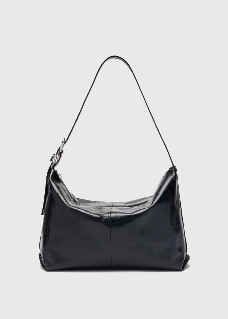 Black Ring Detail Shoulder Bag