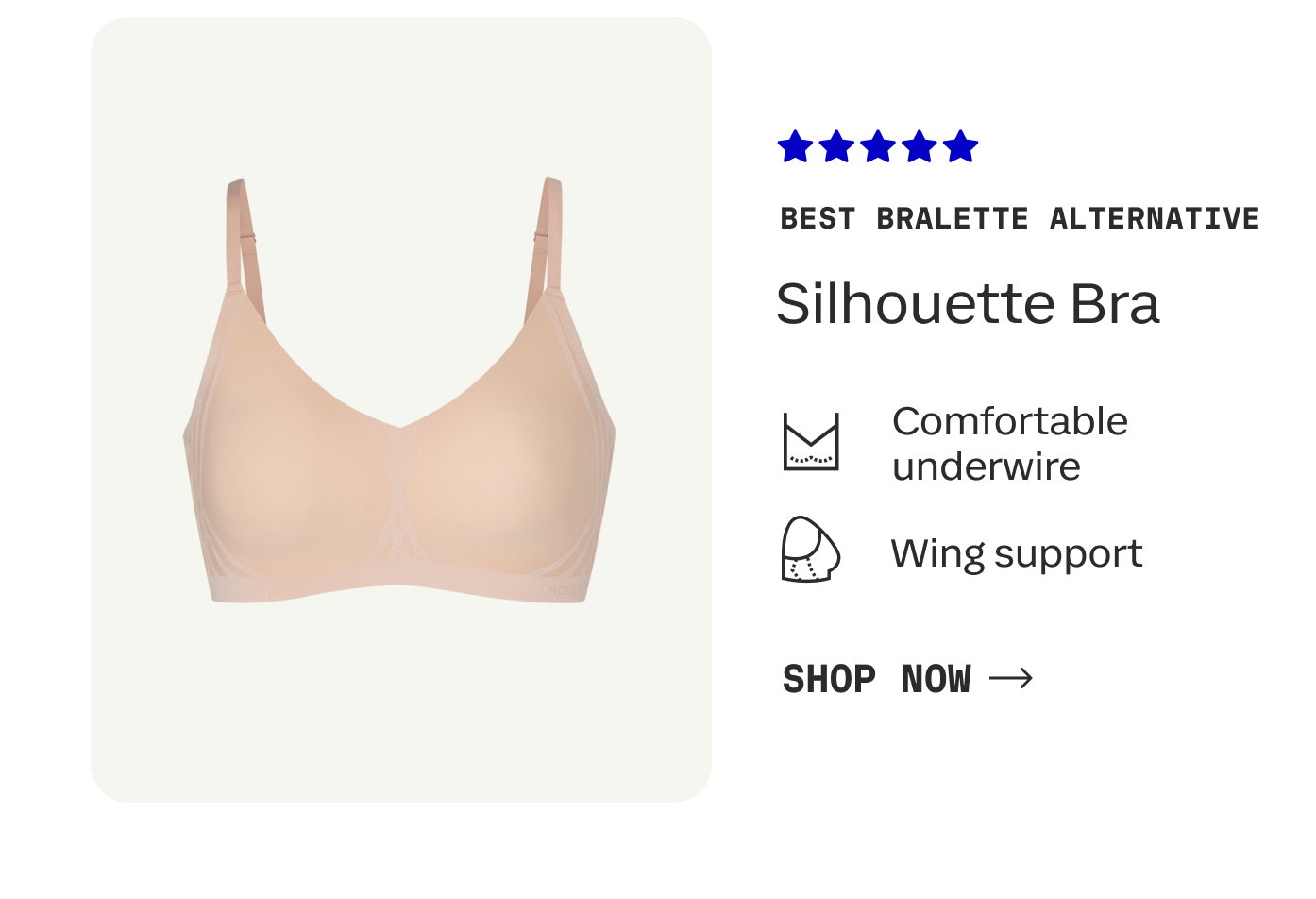 BEST BRALETTE ALTERNATIVE | Silhouette Bra | Comfortable underwire | Wing support | SHOP NOW